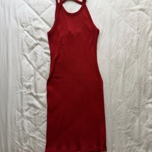 The Range - Burnt Orange Racerback Ribbed Tank Dress